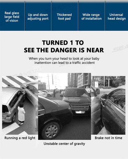 SEAMETAL Car Baby Observing Mirror Wide Angle Curve Rearview Baby Mirror 360-Degree Rotation Safe Driving Car Auxiliary Mirror