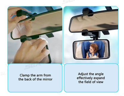 SEAMETAL Car Baby Observing Mirror Wide Angle Curve Rearview Baby Mirror 360-Degree Rotation Safe Driving Car Auxiliary Mirror