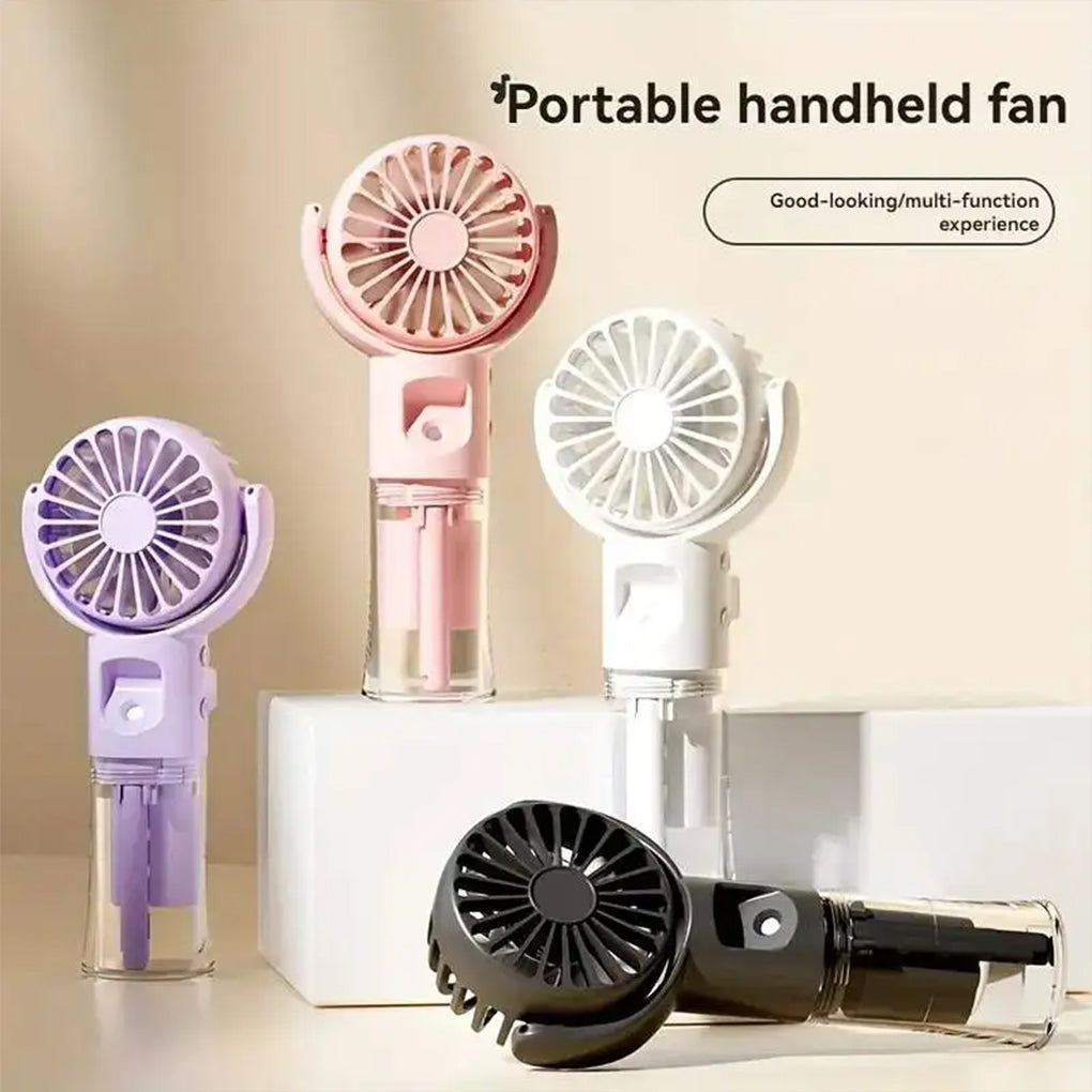 Mini Portable Handheld Fan With Spray Mister Humidifier USB Rechargeable Handheld Fan Adjustable Silent Water Spray Mist Fan