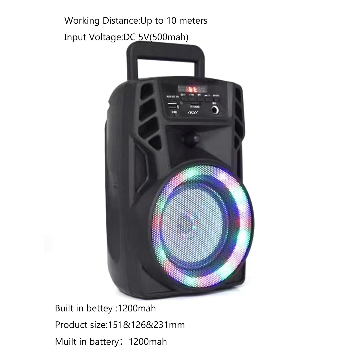 Bluetooth Speakers Portable Wireless Speaker 4 Inch with Rgb Led Light Stereo Sound