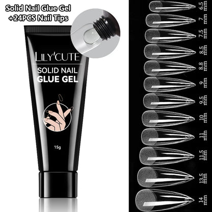 LILYCUTE 7ML Soft Gel Tip Adhesive Glue For False Tips Extend Press On Nails Nail Art Long Lasting Soak Off UV Gel Nail Polish
