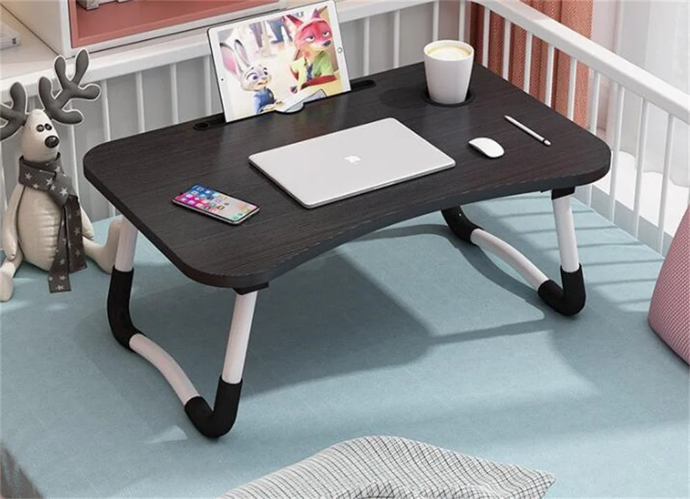 Wooden folding Laptop table for Laptop on sofa or bed. Multipurpose breakfast reading work tray laptop table