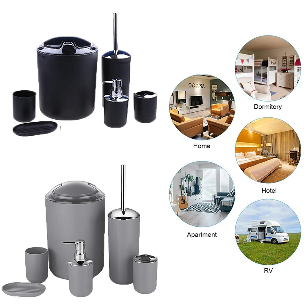 New luxury 4/6 piece bathroom accessories set various styles solid color high-end bathroom accessories set