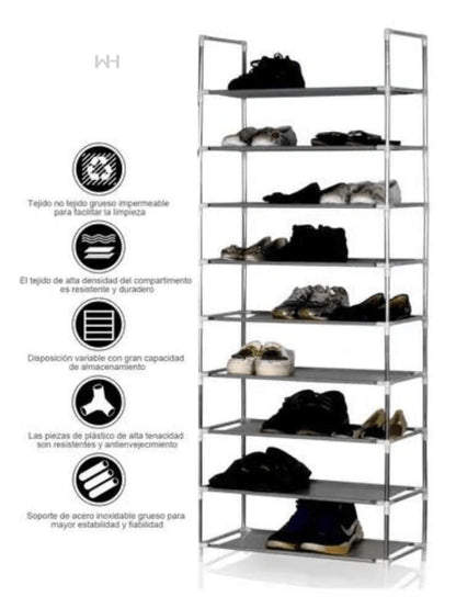 9 tier shoe rack, shoe storage, home organization, room organization, space saving