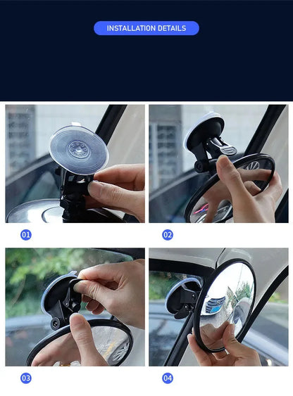 Car Mirror 360 Degrees Rotatable Dashboard Windshield Sun Visor Plate Auxiliary Observe Mirror Suction Cup Interior Baby Mirrors