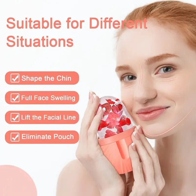 Ice Facial Roller Skin Care Beauty Lifting Contouring Tools Ice Cube Trays Ice Globe Balls Face Massager Skin Care Tool