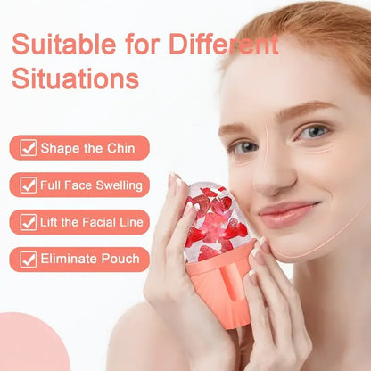 Ice Facial Roller Skin Care Beauty Lifting Contouring Tools Ice Cube Trays Ice Globe Balls Face Massager Skin Care Tool