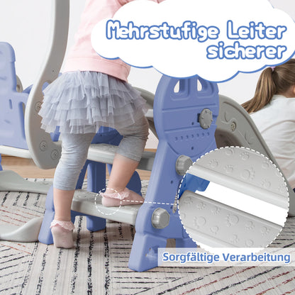 Comanlai Slide for children, 4 in 1 children's slide swing with basketball stand, climbing ladder, swing slide