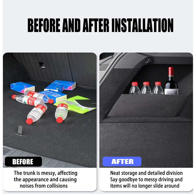 Auto Accessories For Audi A3 8Y 2021~2025 2022 2023 Car Upgrade Organizer Trunk Side Partition Trunk Interior Storage Box Parts
