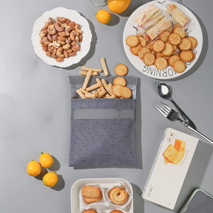 Reusable Sandwich Storage Bag TPU Lining Velcro Snack Bags for Kids Washable Waterproof Food-Safe Reusable Snacks Bags