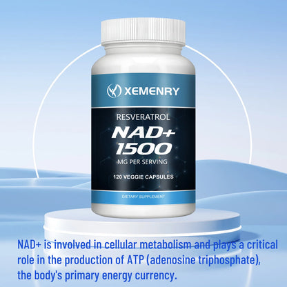 NAD+Supplements - with Resveratrol - Natural Energy Supplement, Support Cell Health, Anti-aging, Enhance Immunity - 120 Capsules