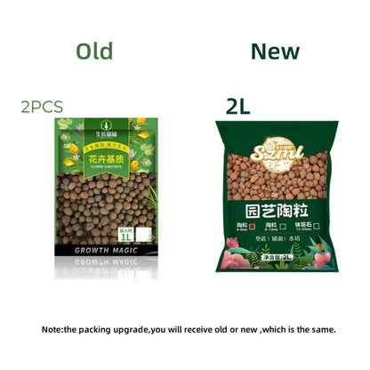 2L/1L Organic clay balls, Flower Substrate Drainage Expanded Clay, Hydroponic Gardening plant pot, Orchids, Drainage Aquaponic