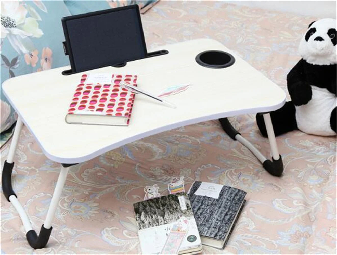 Wooden folding Laptop table for Laptop on sofa or bed. Multipurpose breakfast reading work tray laptop table