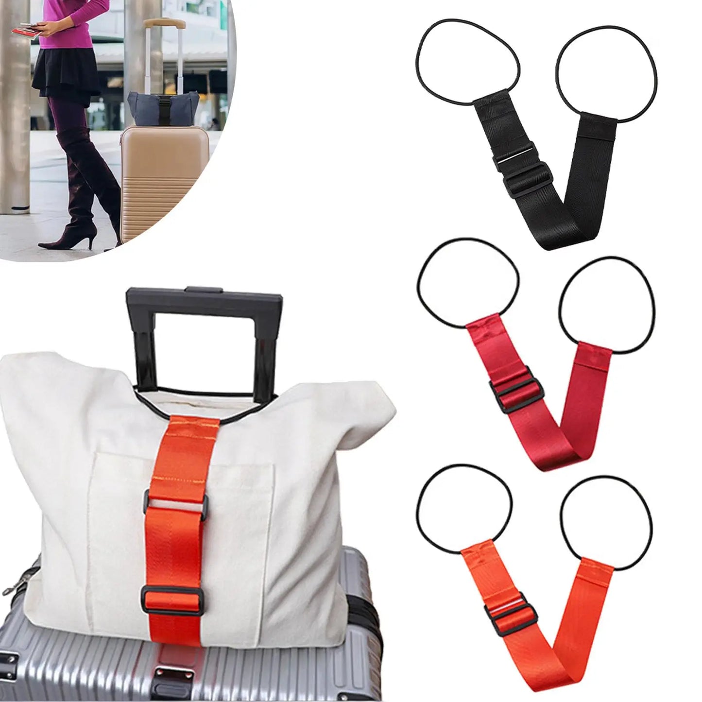 Elastic Adjustable Luggage Strap Versatile Reusable Strap Travel Simple Suitcase Accessories Bag Fastening Rope for Carry On Bag