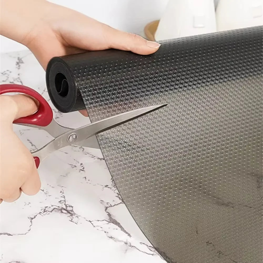1PC 3meters/5m Reusable Drawer Liners Washable Non-slip Placemats Kitchen Cabinet Mats Refrigerator Non-slip Liners Shelf Paper