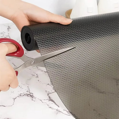 1PC 3meters/5m Reusable Drawer Liners Washable Non-slip Placemats Kitchen Cabinet Mats Refrigerator Non-slip Liners Shelf Paper
