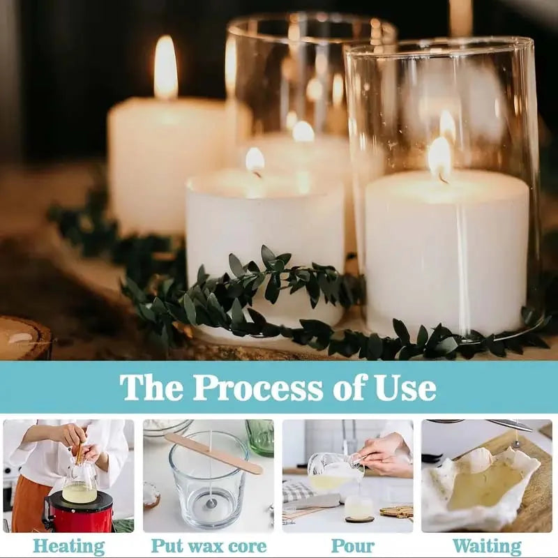 Candle Making Kit - 200G Beeswax Wax, Wicks, Holders & Stickers for Scented Candles and Crafts