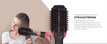 LISAPRO Hot Air Brush &One-Step Hair Dryer Brush &Volumizer 1000W Blow Dryer Soft Touch Pink Styler Gift