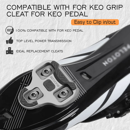BUCKLOS for LOOK Keo Cleats Float Road Cycling Shoes Pedal Cleats for Look Keo Bike Self Locking Pedal Plate 4.5/9 Degree 1/2pc