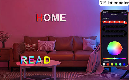 Smart LED Letters Lights Alphabet Light Decorative Name Letter Number Lamp Night Light USB MeRGBW App Music Sync Logo Game Home
