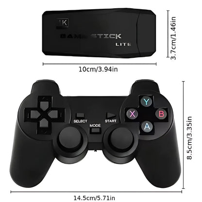 4K Stick Video Game 20000 Classic Retro Games + 2 Wireless Controls; 64 GB Portable Emulator Console