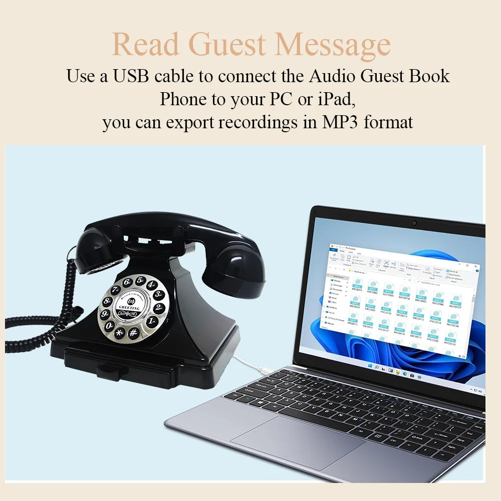 Audio Guest Book Phone wedding guest voice blessing message book banquet voice check-in message phone birthday party celebrati
