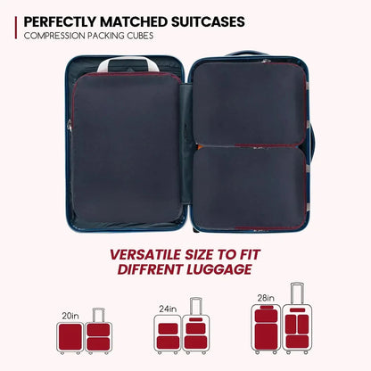 2/6/9 Set Compression Packing Cubes Waterproof Travel Organizer Bags Space-Saving Luggage Storage for Suitcase Travel Essentials