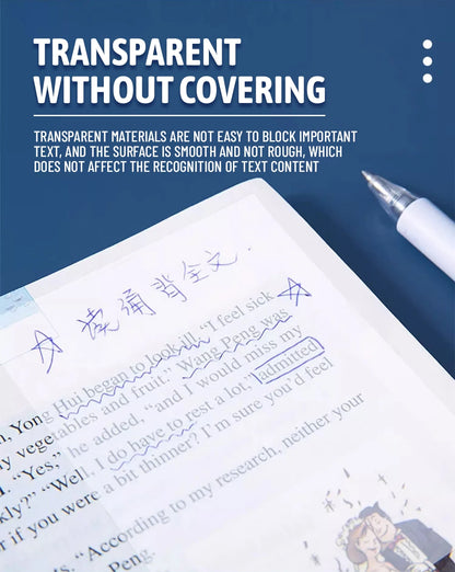 50/100 Sheets Sticky notes Reusable Transparent sticky notes Waterproof note paper for School office stationery Bookmark Marker