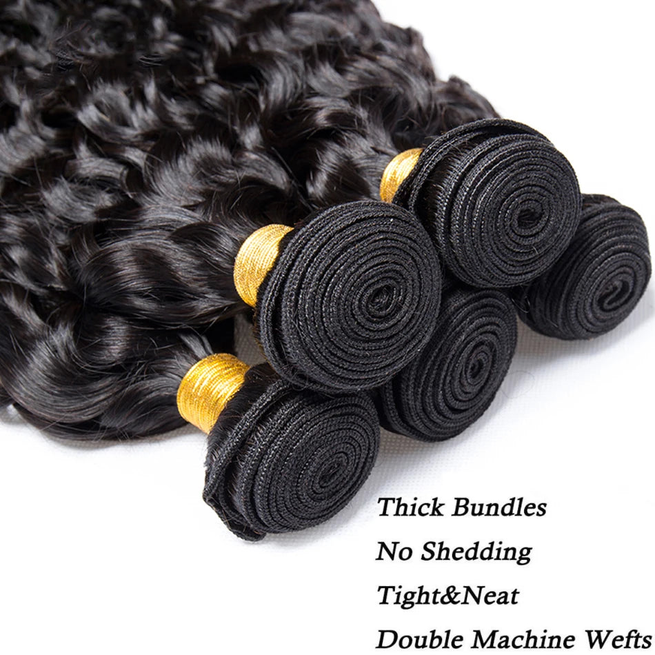 Burmese Afro Kinky Curly Human Hair Bundles Top Raw Hair Extensions Unprocessed Virgin Deep Water Wave 100% Human Hair Weave