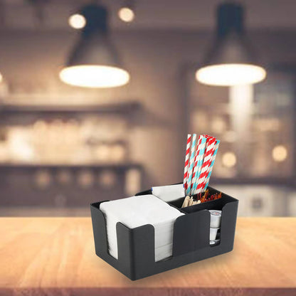 Bar Caddy Organizer 6 Compartments Holds Napkins Toothpicks Portable Bar Organizer for Restaurant Kitchen Home Office Countertop