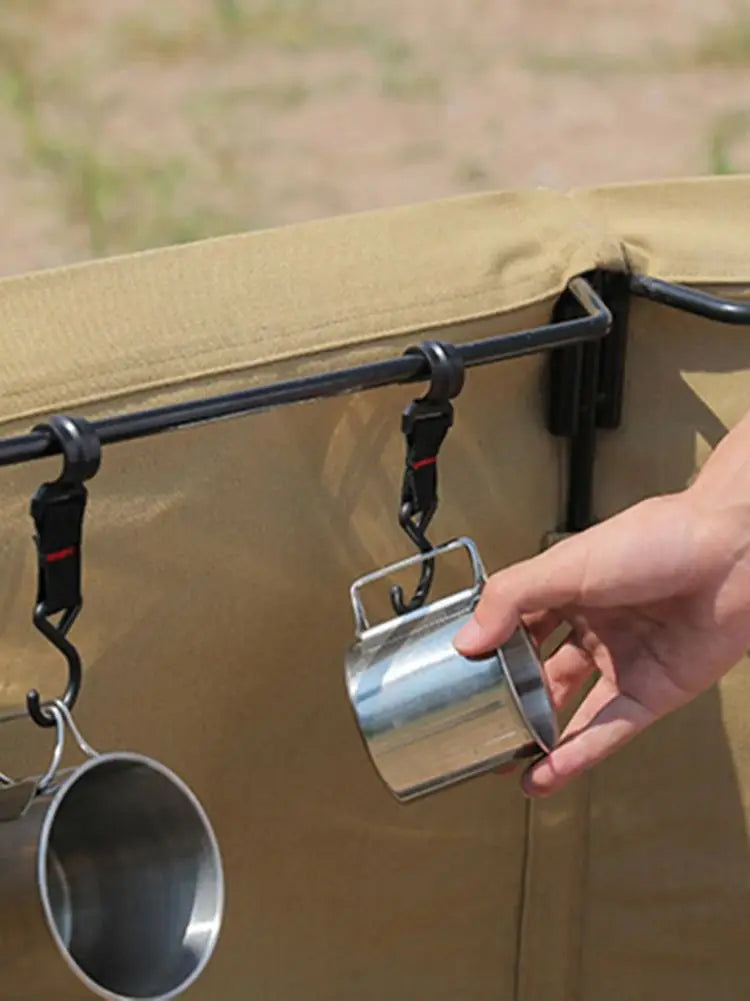5/10pcs Outdoor Camping Moveable Hooks Detachable S-Shaped Hooks Hanging Storage Rack Multifunctional Outdoor Tools