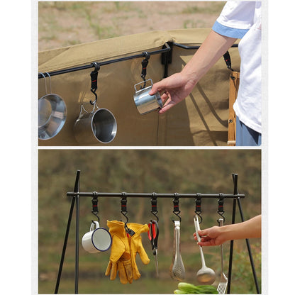 5/10pcs Outdoor Camping Moveable Hooks Detachable S-Shaped Hooks Hanging Storage Rack Multifunctional Outdoor Tools