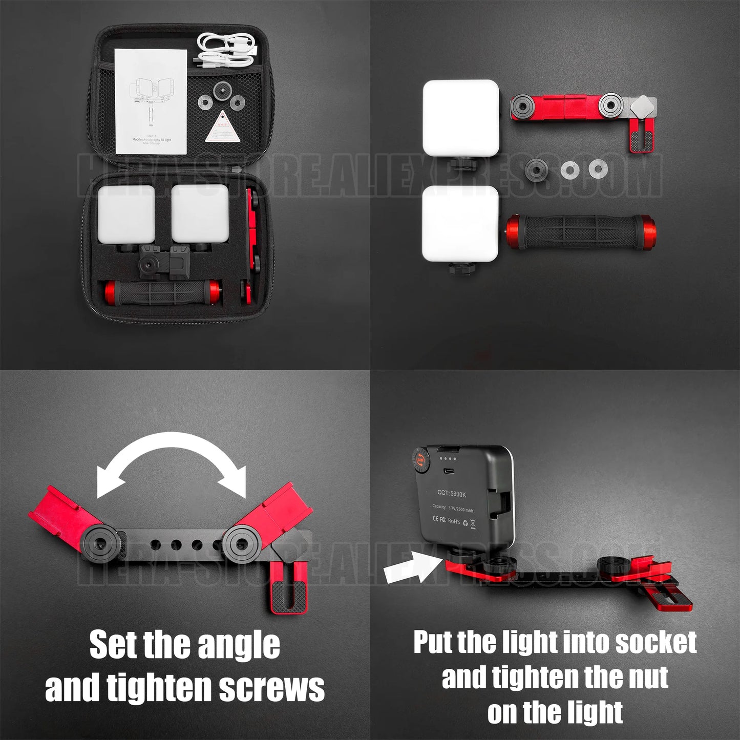 Dental Photography Kit, Mobile Phone LED Light for Dentistry Photo Video Equipment Oral Filling Light for Dentists