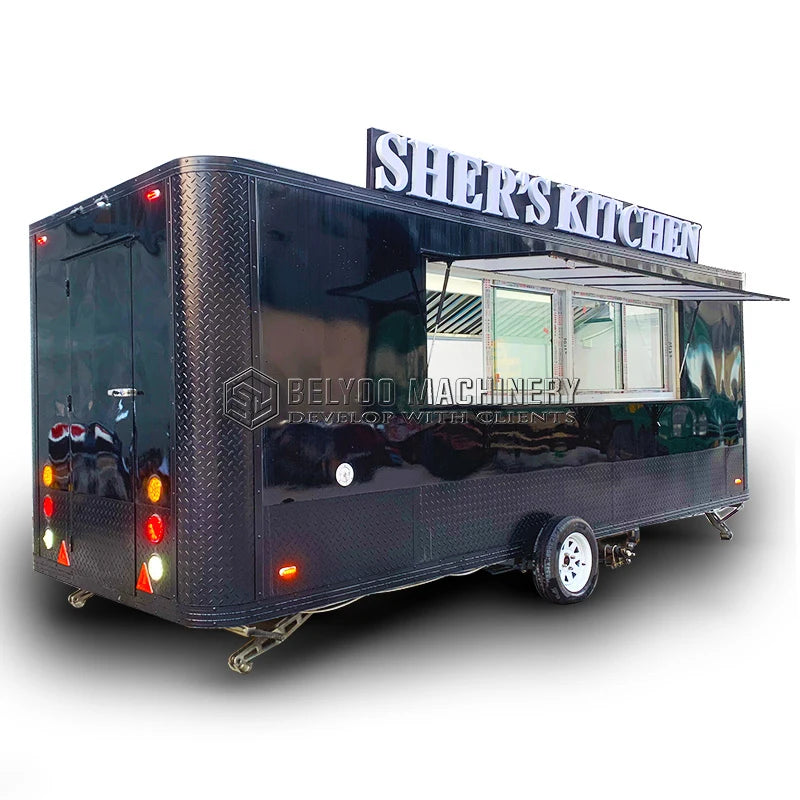 Luxury Multifunction Concession Food Trailer Coffee Vending Truck Big Mobile Food Truck Food Trailer for Street Fast Food
