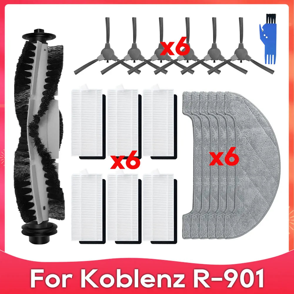 Fit For Koblenz R-901 Roller Side Brush Hepa Filter Mop Cloths Rag Robot Vacuums Accessories Replacement Spare Part