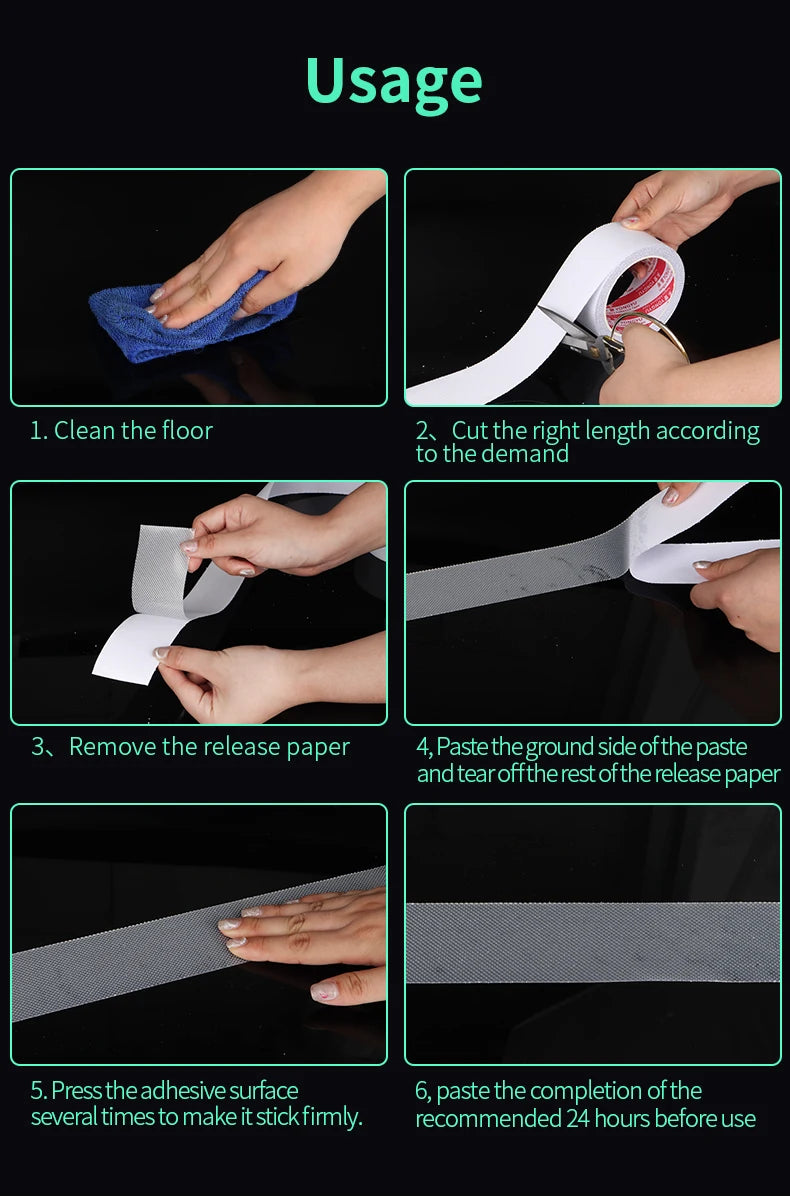 Anti Slip Tape, Non Slip Stair Tape for Steps Indoor Waterproof, Clear Safety Slip Traction Grip Tape for Tubs, Stairs, Boats