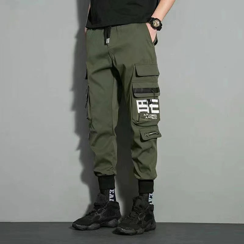 Classic Design Multi Pocket Cargo Pants, Men's Casual Loose Fit Drawstring Cargo Pants/Joggers For Spring Summer Outdoor
