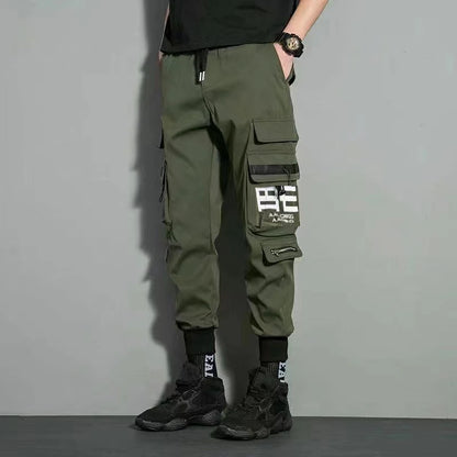 Classic Design Multi Pocket Cargo Pants, Men's Casual Loose Fit Drawstring Cargo Pants/Joggers For Spring Summer Outdoor