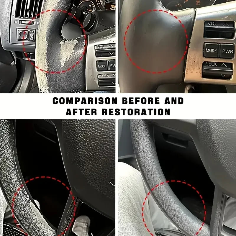 Car interior repair wax-plastic parts renewal,internal shine and tire protection,vehicle yellowing repair - removal of scratches