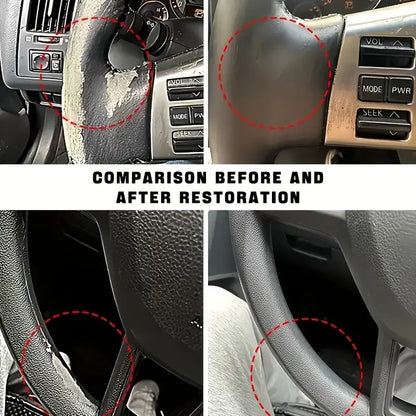 Car interior repair wax-plastic parts renewal,internal shine and tire protection,vehicle yellowing repair - removal of scratches