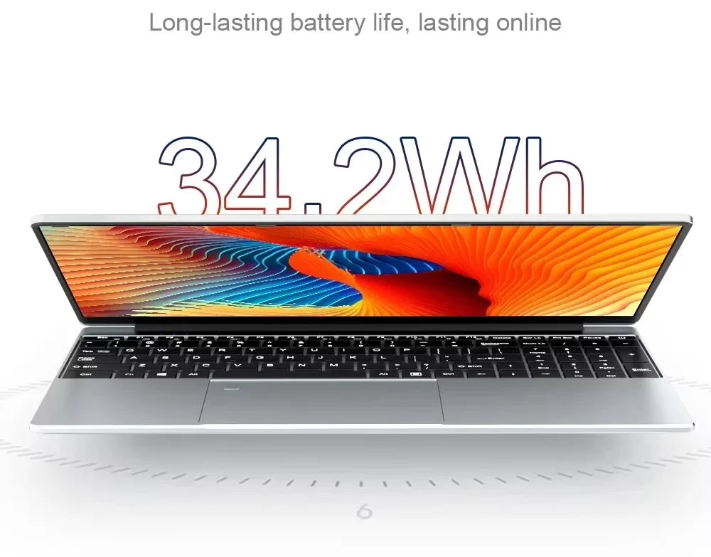 2025 New Notebook 15.6 Inch Laptop Windows 11 Intel Core m5-6Y54 16GB RAM 1TB SSD Fingerprint Unlock Study Office Pc Laptops