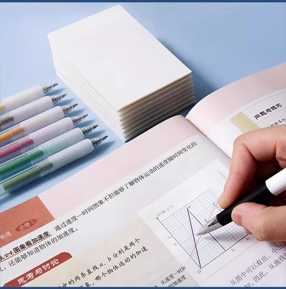 50/100 Sheets Sticky notes Reusable Transparent sticky notes Waterproof note paper for School office stationery Bookmark Marker