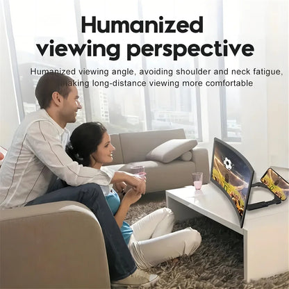 3D HD 12 Inch Phone Screen Magnifier Curved Screen Movie Video Amplifier Stand Portable Smartphone Large Screen Amplifier Holder