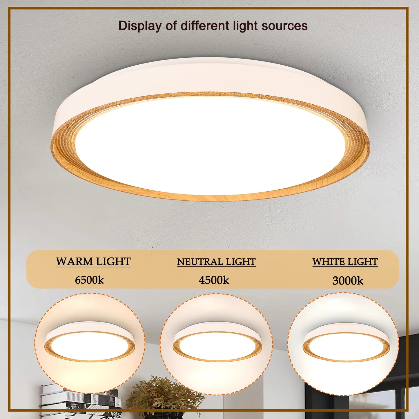 Modern LED Ceiling Light Wood  Home Lightng Living Room Kitchen Bedroom Bathroom Room Surface Ceiling Lamp Home Decoration
