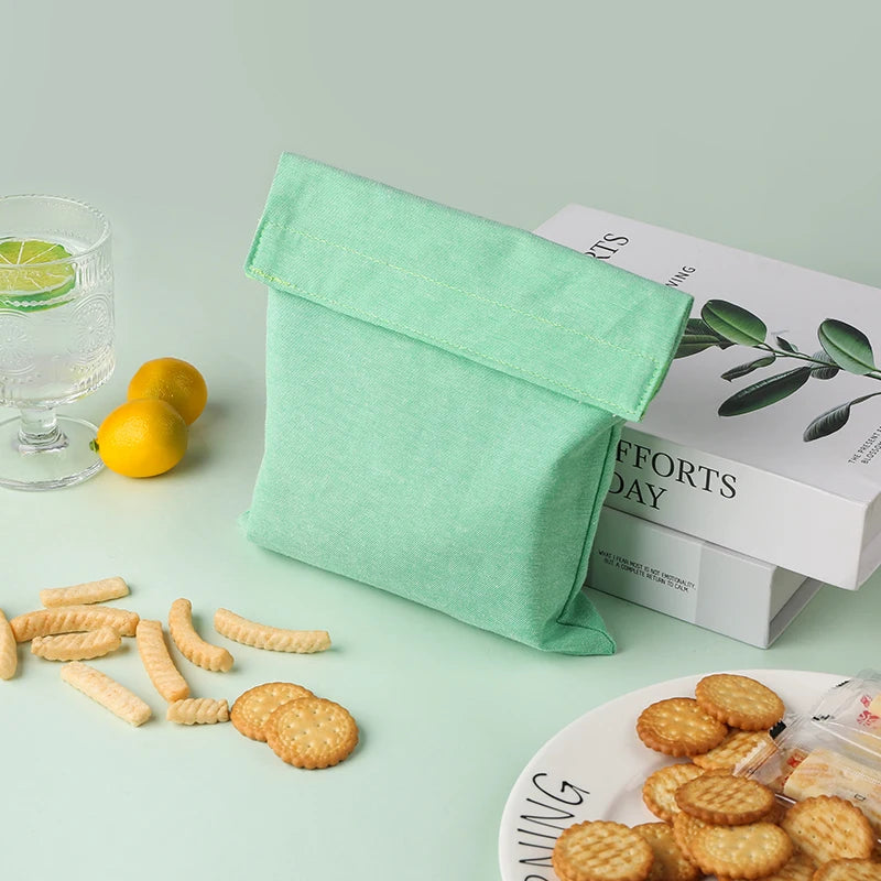 Reusable Sandwich Storage Bag TPU Lining Velcro Snack Bags for Kids Washable Waterproof Food-Safe Reusable Snacks Bags