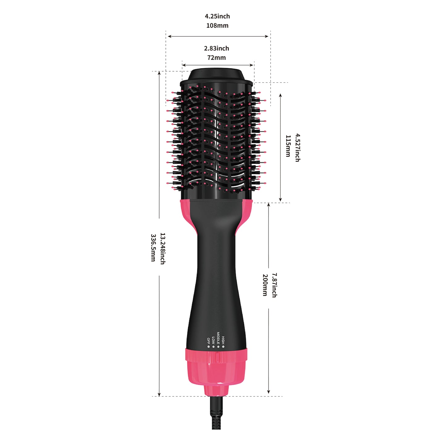 LISAPRO Hot Air Brush &One-Step Hair Dryer Brush &Volumizer 1000W Blow Dryer Soft Touch Pink Styler Gift
