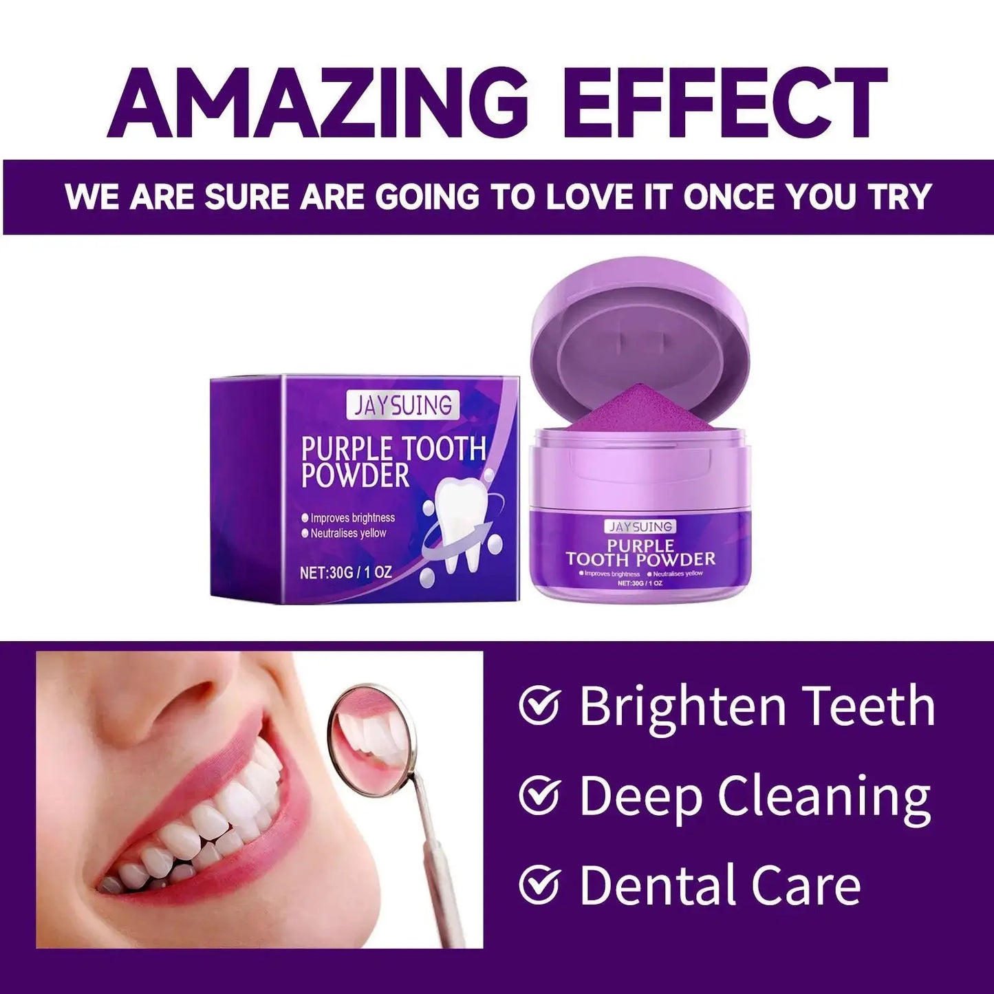 Whitening Tooth Powder Cleaning Oral Hygiene Fresh Breath Remove Plaque Stains Tartar Removal Bright Dental Brush Teeth Powder