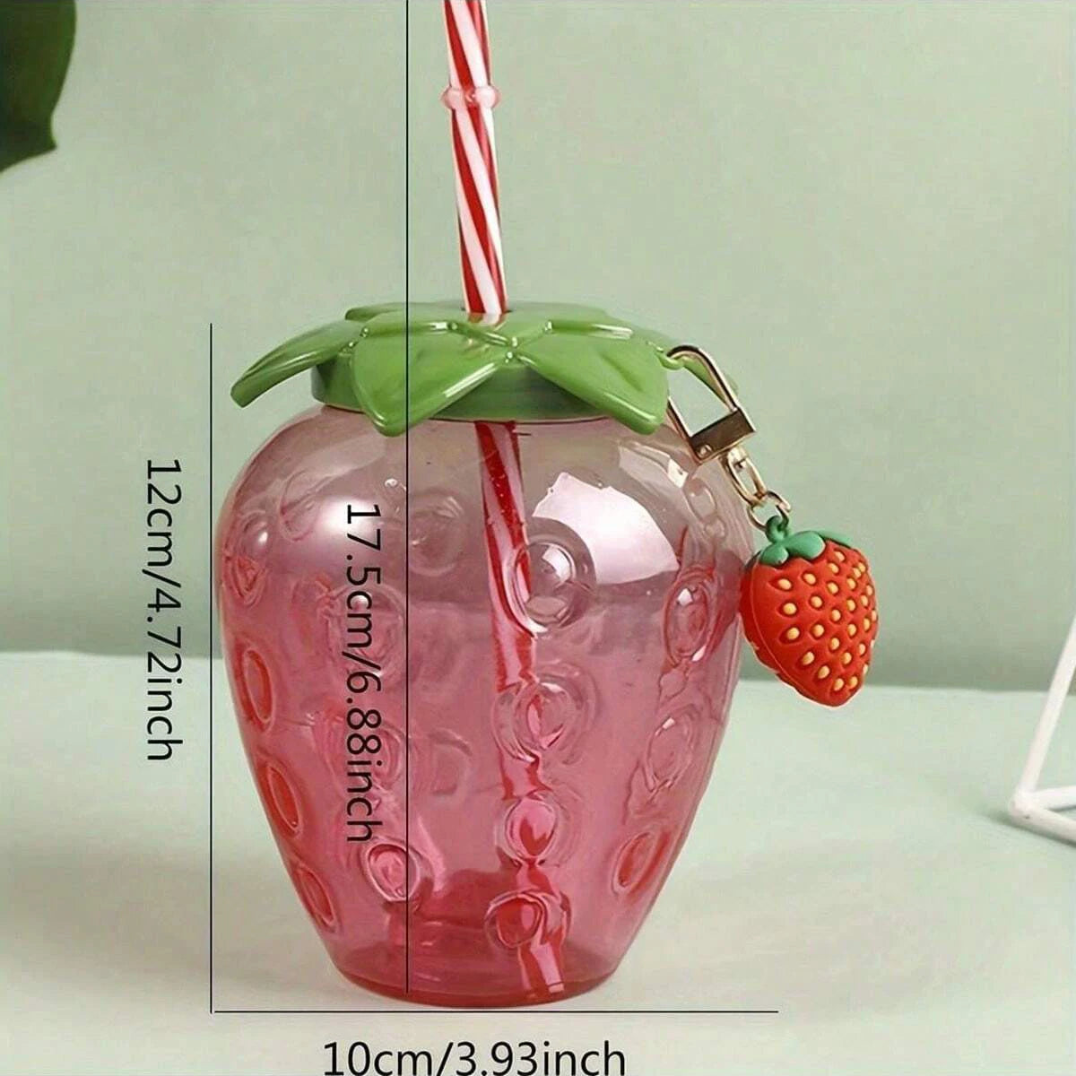 1pc Strawberry Straw Cup Cute Cartoon Strawberry Straw Cup Fruit shaped Suitable for Summer Beach, Juice Cup, Beverage Cup
