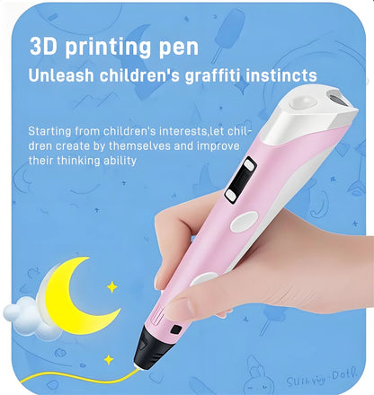3D Pen 3d Printing Pen DIY Drawing Pens PLA Filament With USB PU Travel Case Birthday Christmas Gift For Kids Children