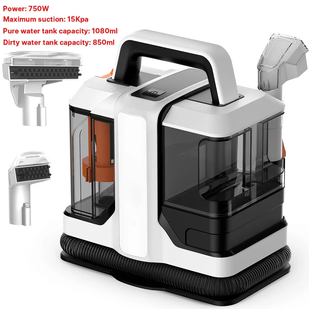 Portable Carpet Cleaner 750W 15KPa Portable Spot Cleaner for Car Sofa Pet Hair, Spray Suction Upholstery Clean Machine